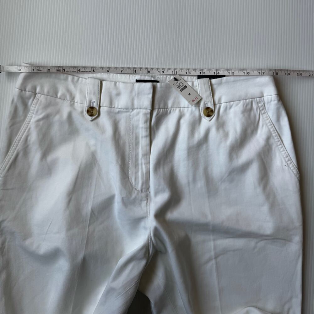 Talbots Wide Leg Pant White NWT Sz 14 Cotton Modal Trouser Chino Summer Resort - Picture 11 of 15